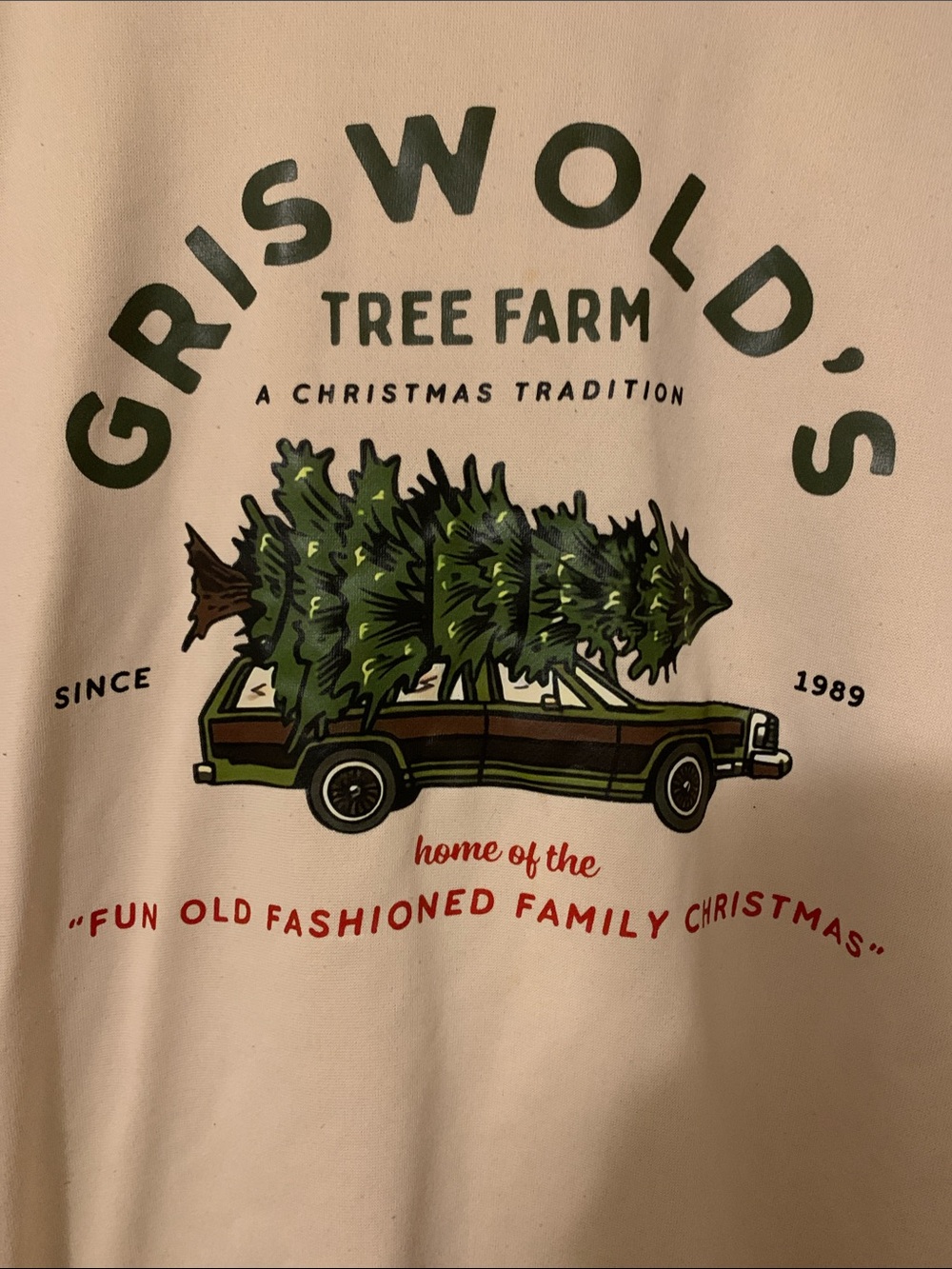 Source Unknown Cream Griswold's Tree Farm Graphic Crewneck - Picture 3 of 4